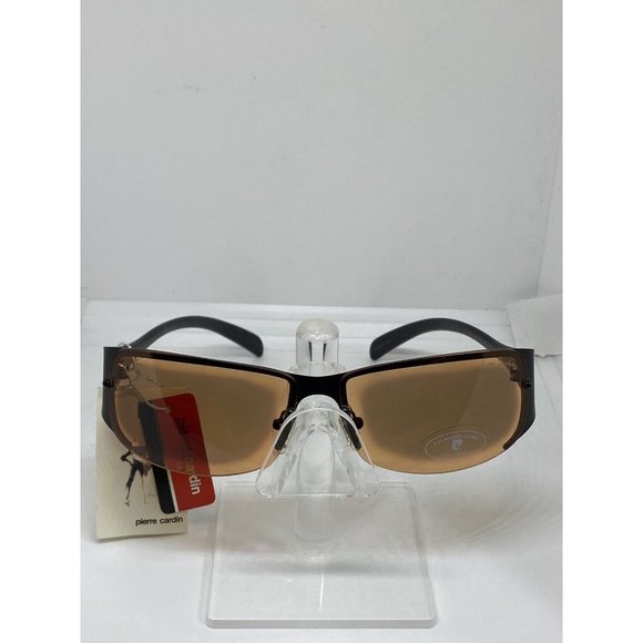 Pierre Cardin Polarized Sunglasses P&C P 3SG516 61-12-125 Black/Amber Lens NWT - Picture 1 of 8